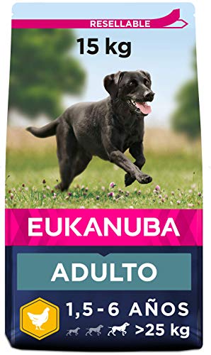 Eukanuba Alimento seco para perros adultos de razas grandes con pollo 15 kg
